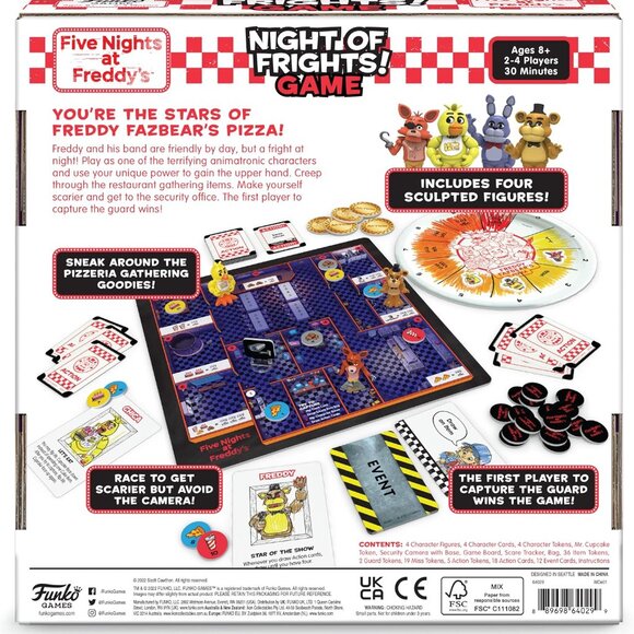 3/$55❤️Funko Five Nights At Freddy's NIGHT OF FRIGHTS! Board Game +4 Minifigures - Picture 11 of 16